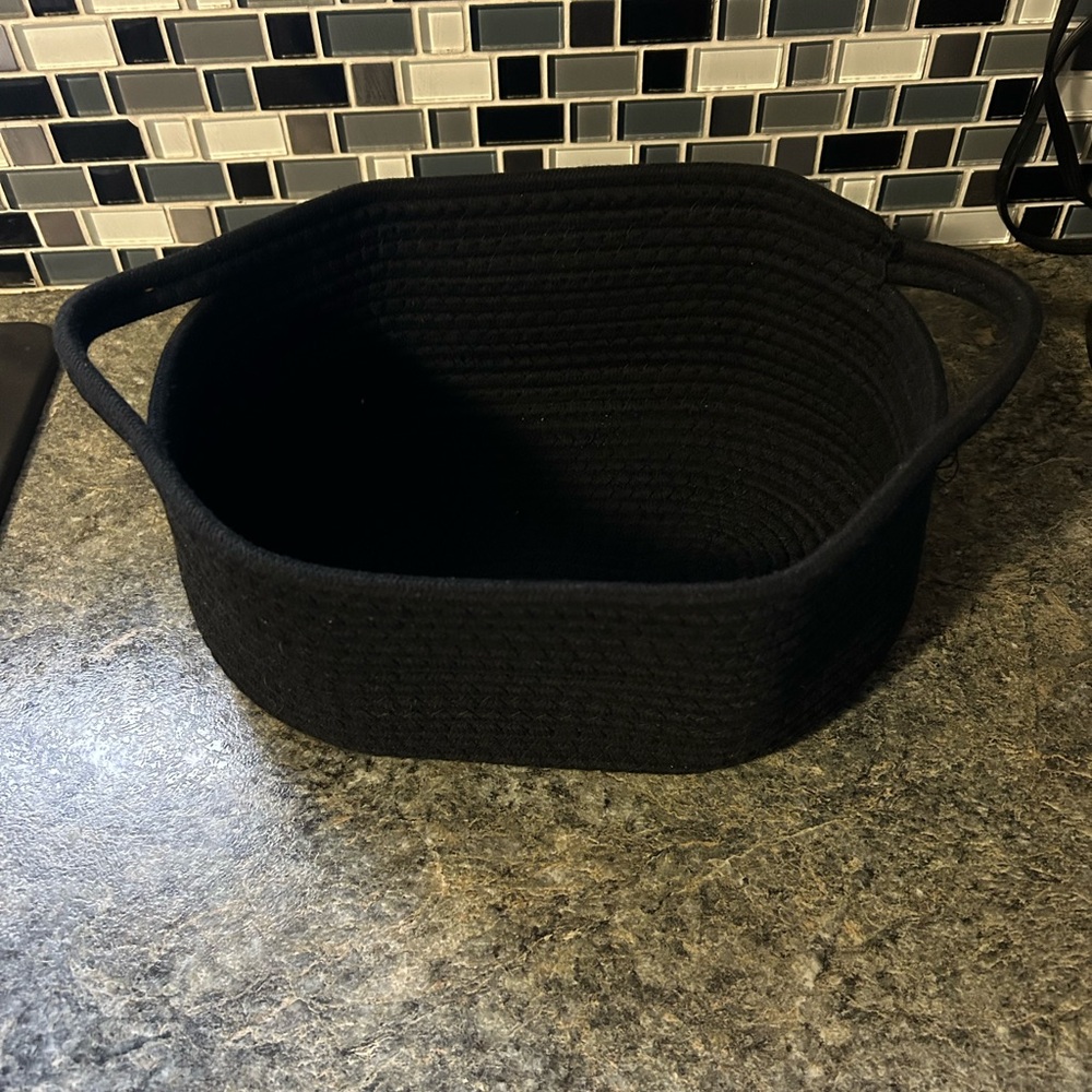 Black Woven Storage Basket